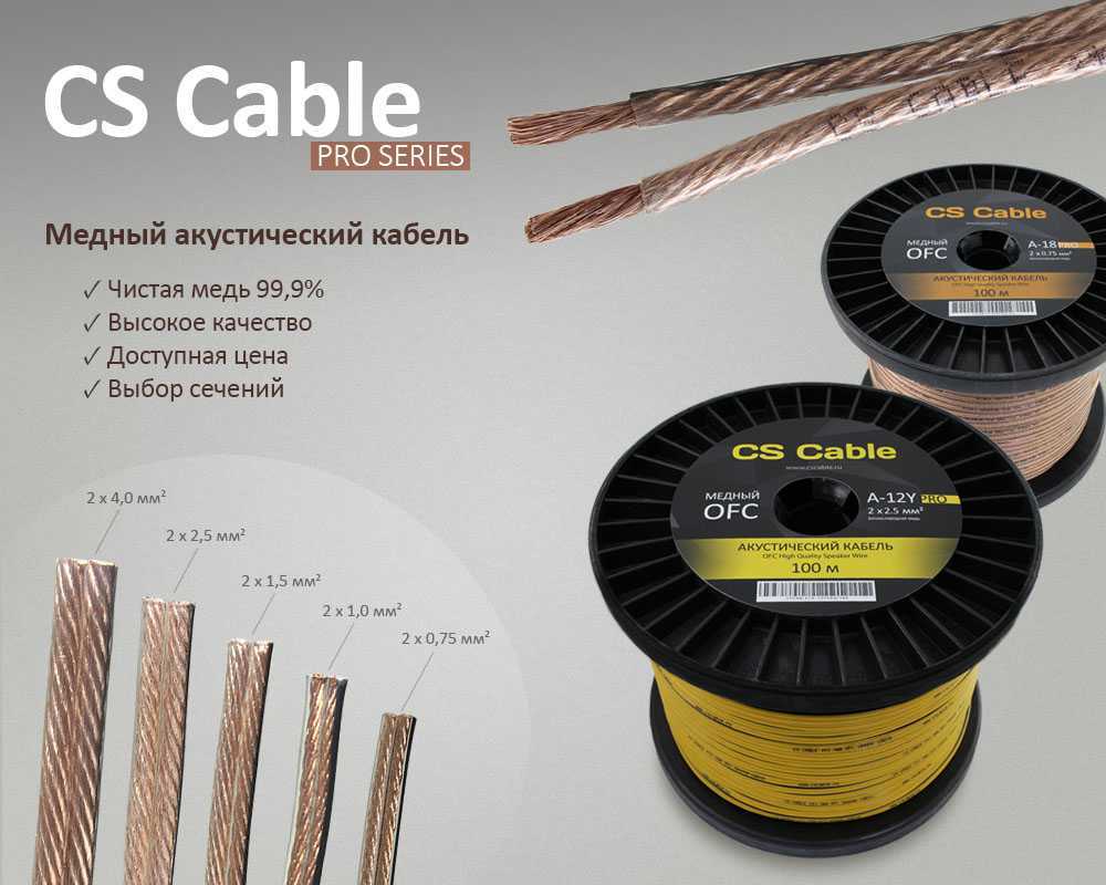 Акустический кабель для колонок: как выбрать сечение провода для подключения акустики?